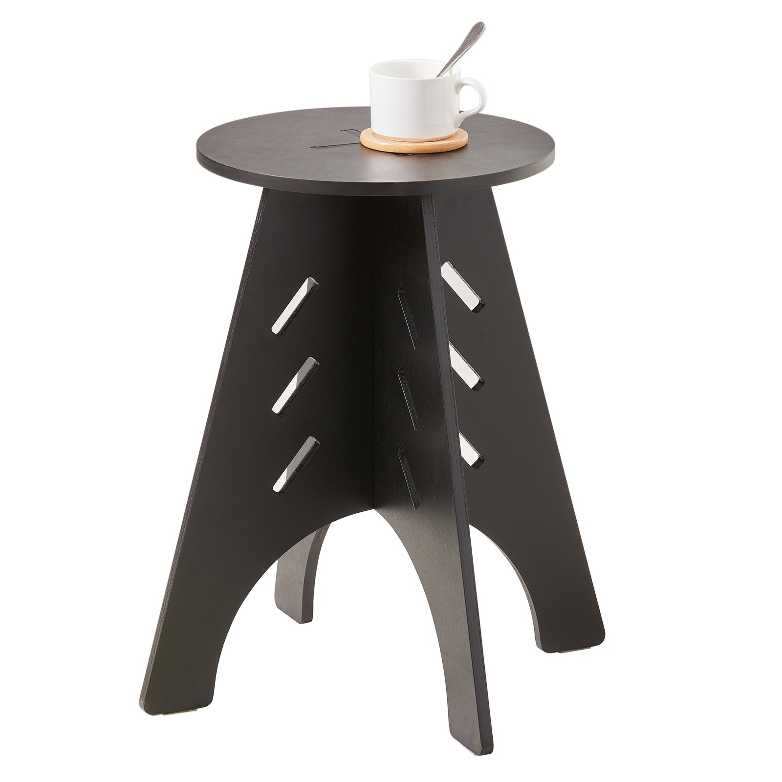 SoBuy HFBT01-K-SCH Stolik boczny z połączeniami czopowymi Stolik kawowy Szafka nocna Stolik nocny Sofa H48.5 x Ø30.5cm