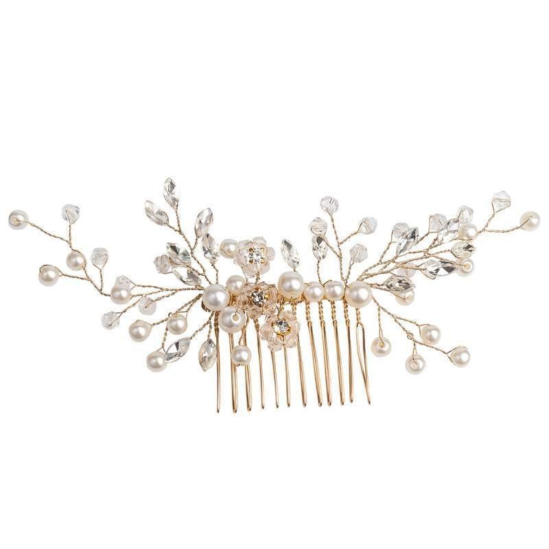 OZDOBA DO WŁOSÓW perły ŚLUBNA damska grzebyk ślub KRYSZTAŁKI