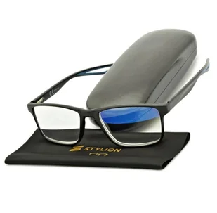 Plusy +1.75 Męskie okulary do czytania korekcyjne Blue Light + Antyrefleks ST315B - Okulary korekcyjne, oprawki, szkła - miniaturka - grafika 1