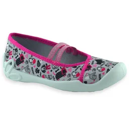 Dziewczęce kapcie do szkoły Befado 116Y323 Blanca Szare - Buty dla dziewczynek - miniaturka - grafika 1