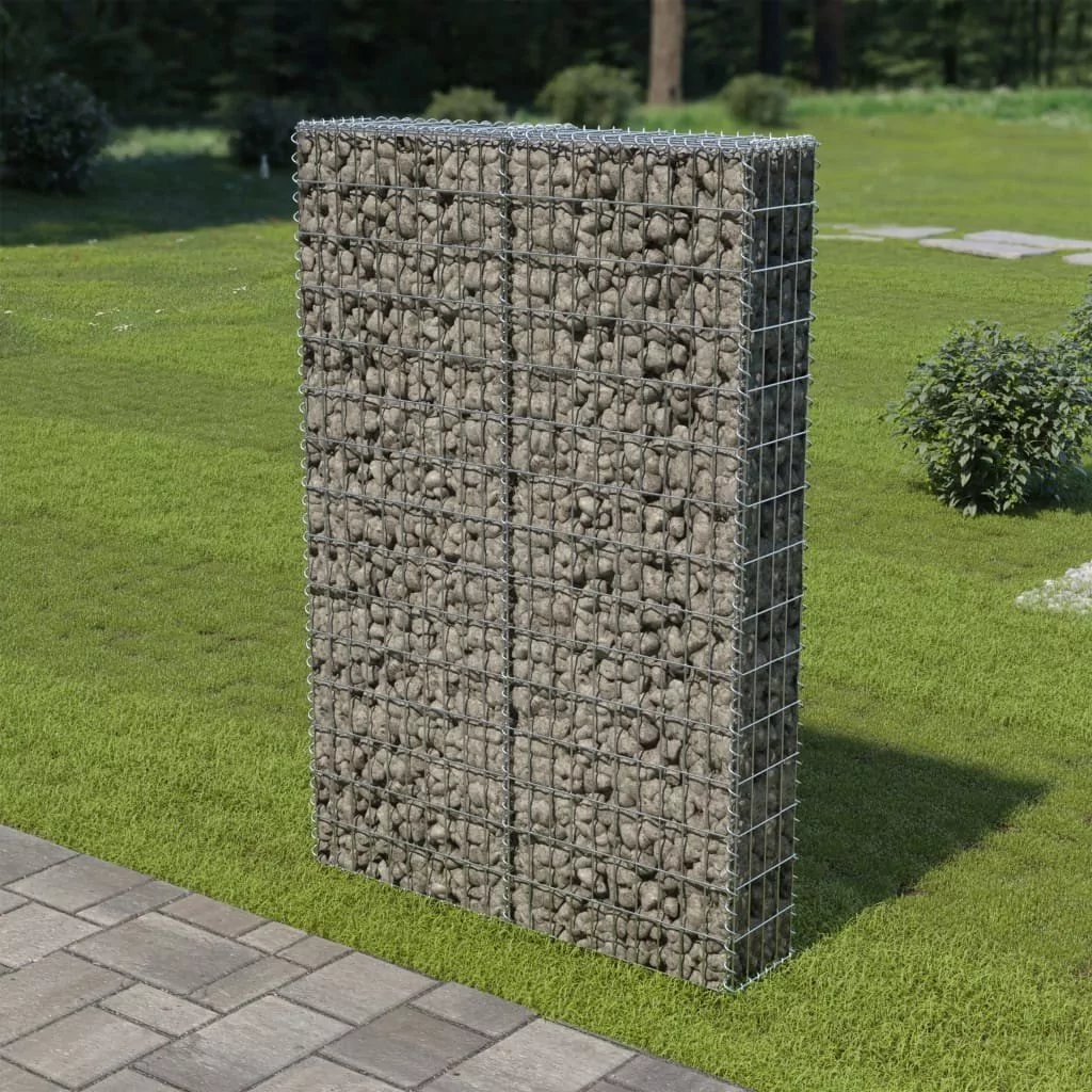 Ściana gabionowa z pokrywami, galwanizowana stal, 100x20x150 cm