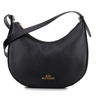 Skórzana torebka typu bagietka czarna - Torebki damskie - miniaturka - grafika 1