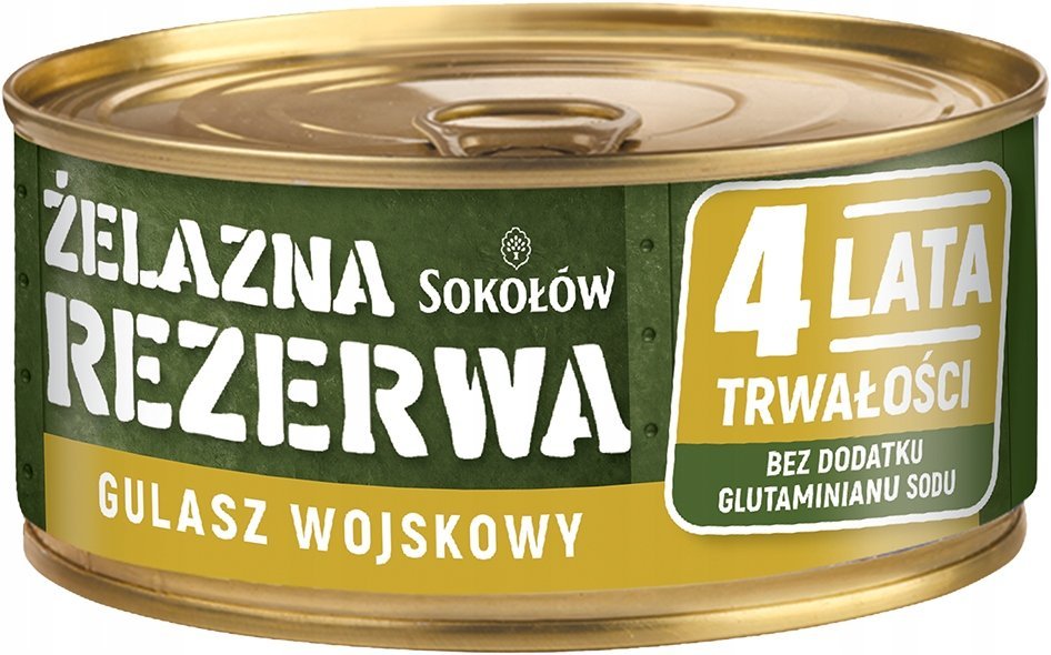 GULASZ WOJSKOWY 300G ŻELAZNA REZERWA 4 LATA TRWAŁOŚCI SOKOŁÓW