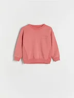 Bluzy i sweterki niemowlęce - Reserved - Bawełniana bluza z haftem - koralowy - miniaturka - grafika 1