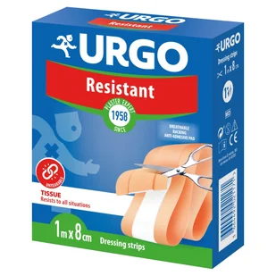 Urgo Resistant, plaster antybakteryjny do cięcia, włókninowy, 8 cm x 1 m, 1 sztuka - Apteczki i materiały opatrunkowe - miniaturka - grafika 1