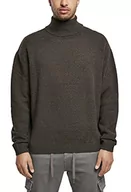 Bluzy męskie - Urban Classics Męska bluza oversized Roll Neck Sweater, Blackbird, L - miniaturka - grafika 1
