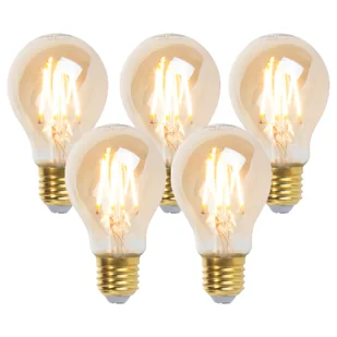 LUEDD Zestaw 5 ściemnialnych żarówek LED E27 goldline 5W 380 lm 2200K - Żarówki LED - miniaturka - grafika 1