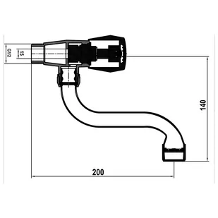 Kran z wylewką zawór wypływowy kran jednopunktowy typ S KRAN-S DIAMOND - Baterie umywalkowe - miniaturka - grafika 2