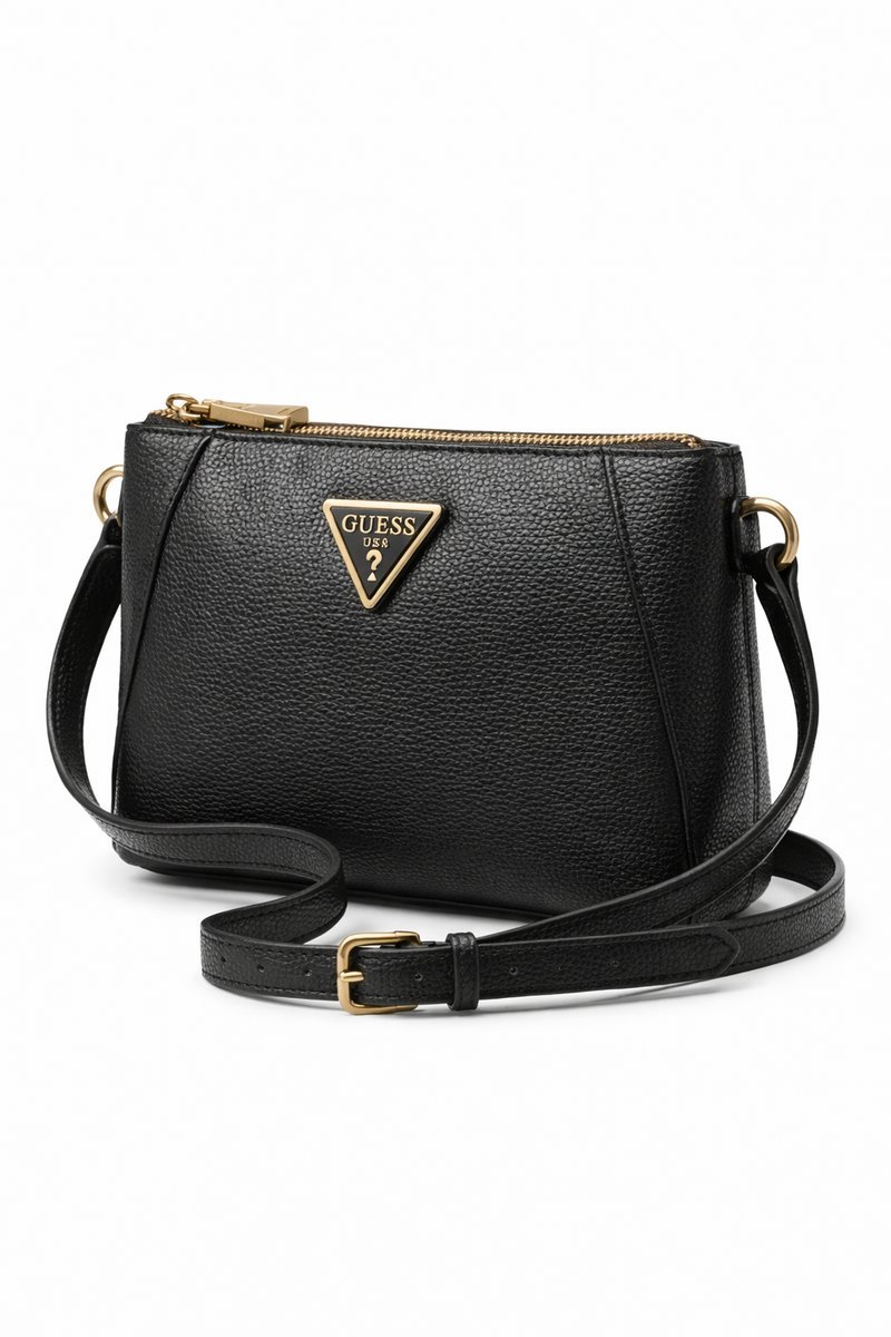 GUESS CZARNA TOREBKA KLASYCZNA Z METALOWYM LOGO 25 x 17 x 8 cm 1I4A