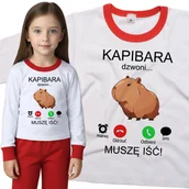 Piżamy dla dziewczynek - Piżama dziecięca Muszę Iść Kapibara Dzwoni 86/92 - VoloDonum - miniaturka - grafika 1
