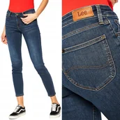 Spodnie damskie - Lee SCARLETT SKINNY Dark Ulrich RURKI CIEMNY DżINS W28 L31 - miniaturka - grafika 1