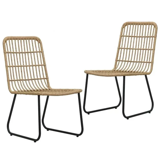 2x Krzesło Ogrodowe Stołek Komplet Krzeseł Na Taras Balkon Ogród Rattan