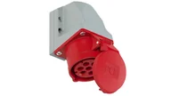 Gniazdka elektryczne - PCE Gniazdo stałe 16A 7P 400V czerwone IP44 117-6V 117-6v - miniaturka - grafika 1