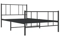 Łóżka - Czarne metalowe łóżko pojedyncze 90x200 cm - Olvina - miniaturka - grafika 1
