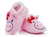 Kapcie damskie - Kapcie dla małej dziewczynki różowe świnki 6-12 m. - miniaturka - grafika 1