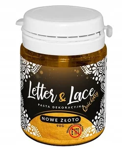 Dekoracyjna Pasta Do Koronek - LETTER&LACE Cukiernicza 90g - NOWE ZŁOTO - Dodatki do ciast w proszku - miniaturka - grafika 1
