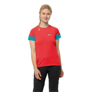 Koszulka damska Jack Wolfskin NARROWS T W tango orange - S - Koszulki i topy damskie - miniaturka - grafika 1
