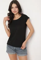 Koszulki i topy damskie - Czarny Bawełniany T-shirt w Klasycznym Stylu Raliessa - miniaturka - grafika 1