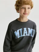 Bluzki dla chłopców - Reserved - Bawełniany longsleeve - ciemnoszary - miniaturka - grafika 1