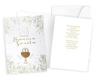 Pamiątka Pierwszej Komunii Świętej - Kartka Komunijna z życzeniami DK960 - miniaturka - grafika 1