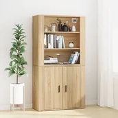 Witryny - vidaXL Witrynka, dąb sonoma, materiał drewnopochodny - miniaturka - grafika 1