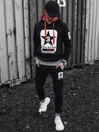 Dresy męskie - Dres męski czarny Dstreet AX0657-XXL - miniaturka - grafika 1