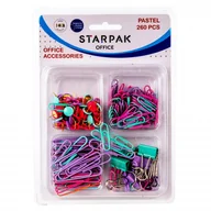 Spinacze i klipsy do papieru - Starpak Akcesoria biurowe Pastel 260 szt. - miniaturka - grafika 1