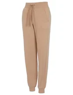 Spodnie damskie - Emporio Armani Damskie spodnie damskie z mankietami z puszystego polaru, Hazel Brown, XL - miniaturka - grafika 1
