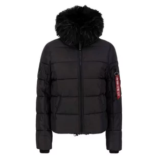 Kurtka Alpha Industries Hooded Puffer Alpha 10800403 - czarna - Kurtki i kamizelki sportowe damskie - miniaturka - grafika 1