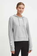 Bluzy damskie - Hummel bluza damska kolor szary z kapturem melanżowa 225889 - miniaturka - grafika 1