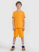 Spodnie i spodenki dla chłopców - 4F Spodenki dresowe chłopięce - pomarańczowe 122 (6-7 lat) - miniaturka - grafika 1