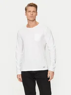 Koszulki męskie - Blend Longsleeve Nicolai 20703060 Biały Regular Fit - miniaturka - grafika 1