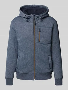 Bluza rozpinana o kroju regular fit z efektem melanżu i naszywką z logo - Koszulki męskie - miniaturka - grafika 1