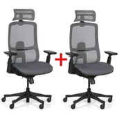 Fotele i krzesła biurowe - Krzesło biurowe JANE 1+1 GRATIS, szare - miniaturka - grafika 1