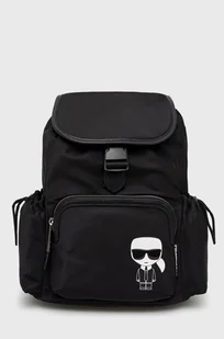 Karl Lagerfeld plecak 225W3001 damski kolor czarny duży z aplikacją - Plecaki - miniaturka - grafika 1