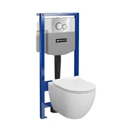 Stelaże i zestawy podtynkowe do WC - Zestaw podtynkowy mechaniczny Cersanit Costano przycisk Cirello chrom S4006-001 - miniaturka - grafika 1