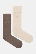 Skarpetki męskie - Calvin Klein skarpetki 2-pack męskie kolor beżowy - miniaturka - grafika 1