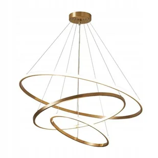 ﻿Lampa wisząca ring żyrandol 40+ 60+80 złota +PILOT nowość - Lampy sufitowe - miniaturka - grafika 1