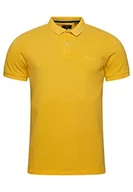 Bluzy męskie - Superdry Polo Solidny Bluza męska, Żółte sprężyny, XL - miniaturka - grafika 1