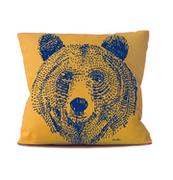 Kołdry i poduszki dla dzieci - Poduszka z niedźwiedziem, żółta - miniaturka - grafika 1
