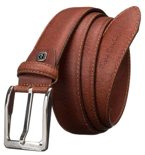 Skórzany pasek męski z klasyczną klamrą - Pierre Cardin - Paski - miniaturka - grafika 1