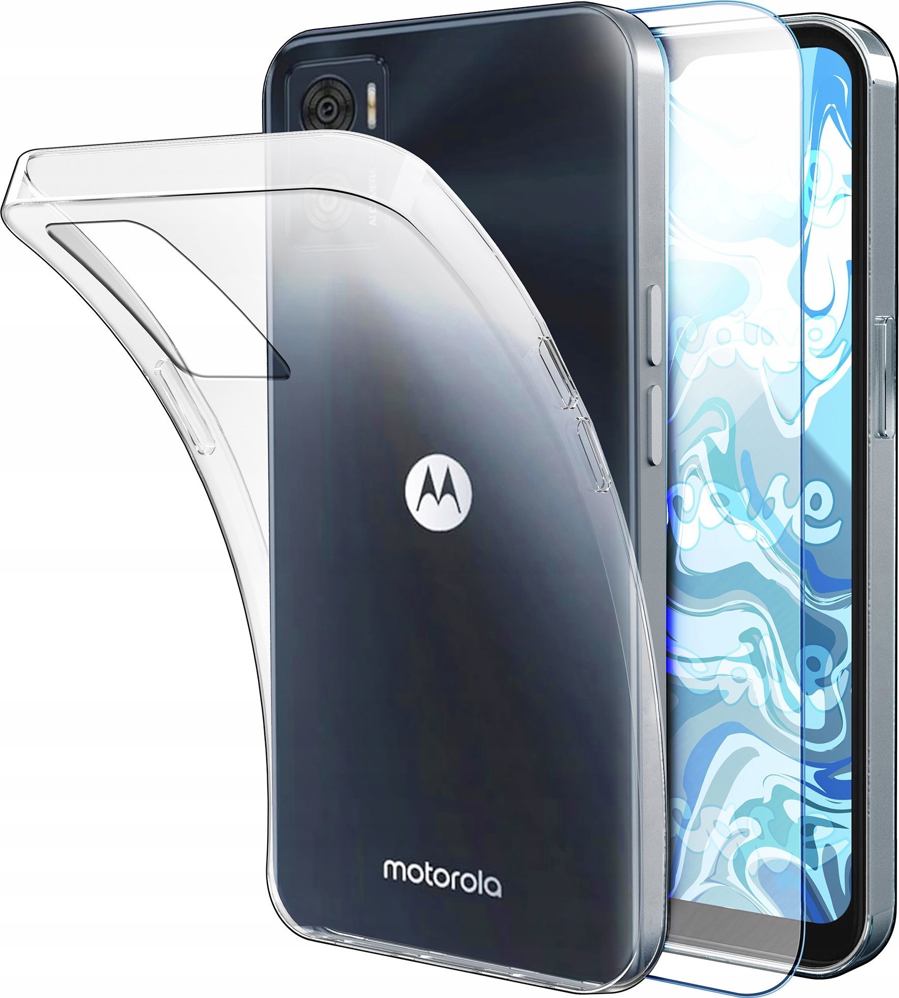 Etui Do Motorola Moto E22 / E22i Przezroczyste, Silikon, Ochronne Szkło