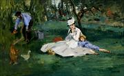 Plakaty - Galeria Plakatu, Plakat, The Monet Family In Their Garden At Argenteuil, Edouard Manet, 40x30 cm - miniaturka - grafika 1