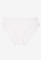 Majtki damskie - Białe Bawełniane Majtki Figi Ozdobione Koronką Talirella - miniaturka - grafika 1