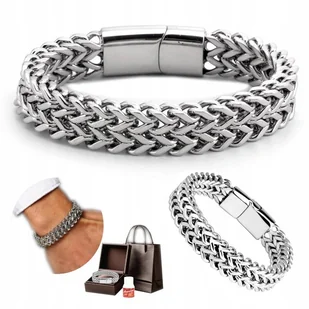 Elegancka BRANSOLETKA Męska Srebrna TYTANOWA Najwyższa Jakość PEŁNA PREMIUM - Bransolety męskie - miniaturka - grafika 1