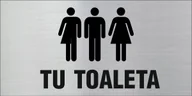 Akcesoria BHP - Tabliczka informacyjna, na drzwi, TU TOALETA, wc, GRAWER 10x20cm - miniaturka - grafika 1