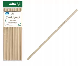 SŁOMKI PAPIEROWE DO PICIA ŁAMANE 12SZT NATURAL - Słomki do napojów - miniaturka - grafika 1
