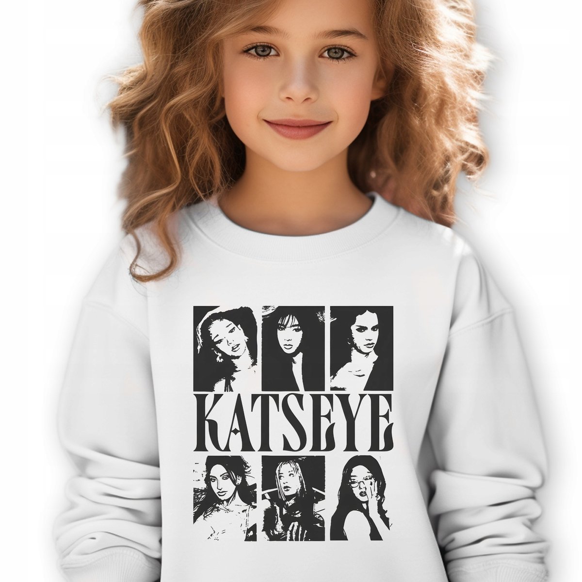Bluza Dziecięca Biała KATSEYE Muzyka K-pop Idolki Na Prezent Rozm 128 cm Wz