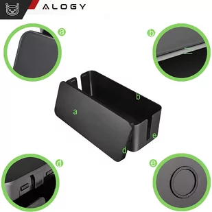 Organizer kabli biurkowy podłogowy pojemnik pudełko na kable listwy Alogy Box S 23cm Czarny - Pozostałe akcesoria do telefonów - miniaturka - grafika 2