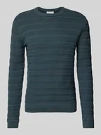 Swetry męskie - Sweter z dzianiny o kroju regular fit z czystej bawełny z dzianinowym wzorem - miniaturka - grafika 1